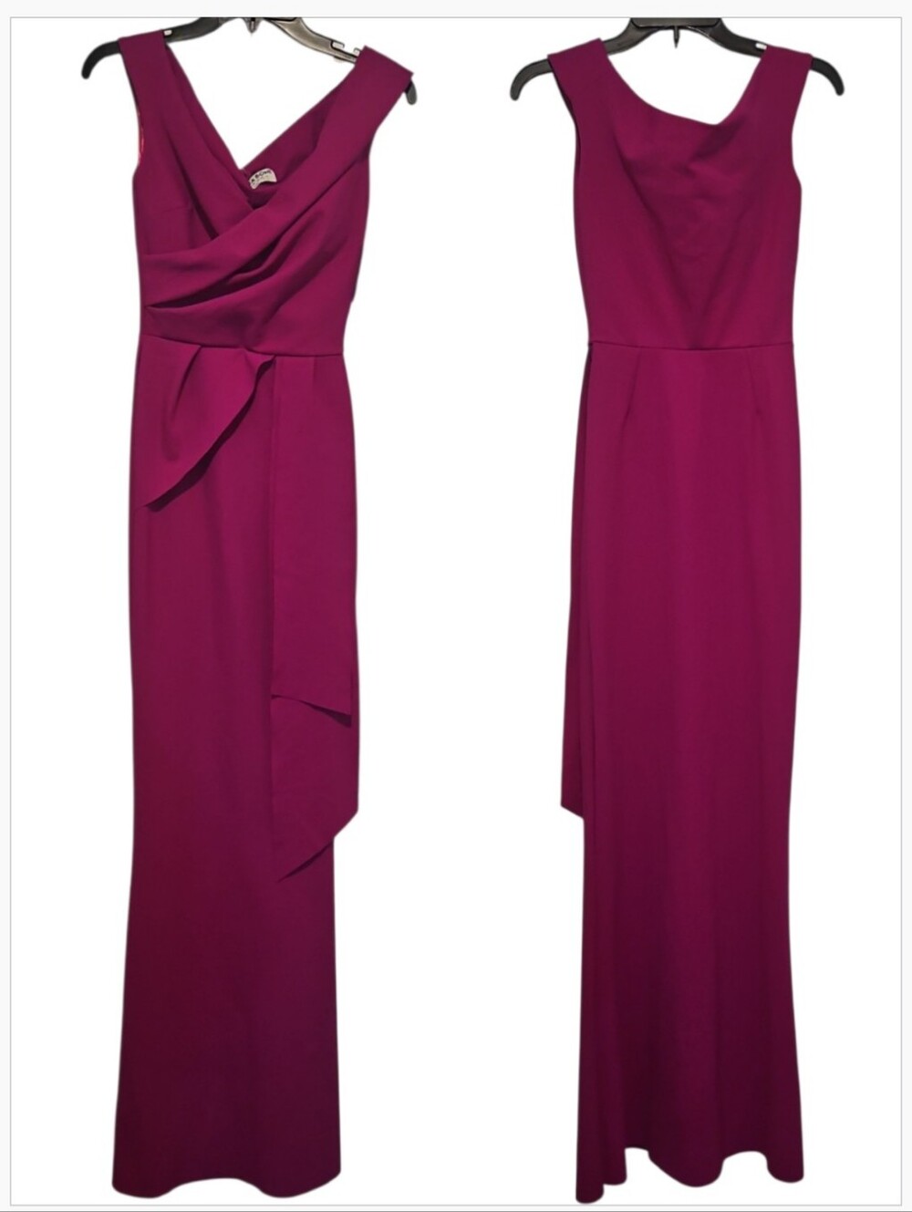 Chiara Boni La Petite Robe Kaede Long Gown Fuchsia Cyclamen Dress Sz 2 - Picture 5 of 14